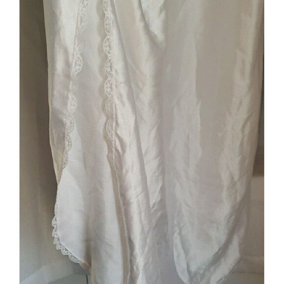 Vintage Miss Dior White Satin Lingerie Slip Dress Lace Bridal 80s 90s Size L - Picture 4 of 11